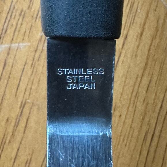 Vintage Potato Masher Stainless Steel Japan White Gray Flowers Enamel Handle 10" - Picture 2 of 12